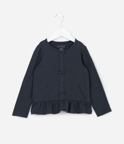 Blusa Infantil en Anaruga con Lacitos y Volado - Talle 1 a 6 años