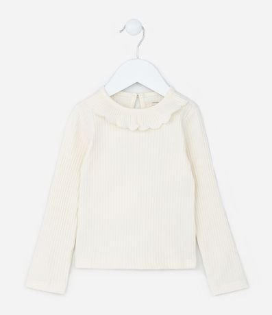 Blusa Infantil Acanalada con Volado en el Cuello - Talle 1 a 6 años