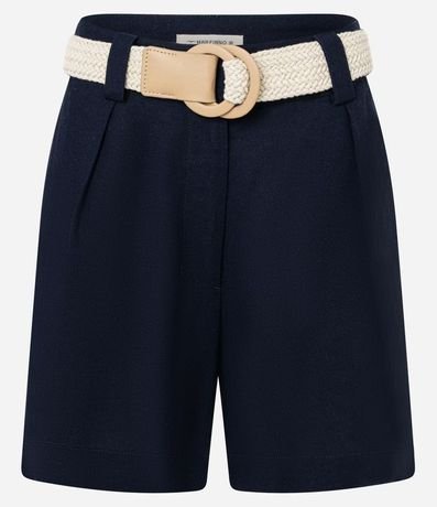 Short en Viscolino con Cinturón de Ráfia 5