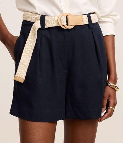 Short en Viscolino con Cinturón de Ráfia 3