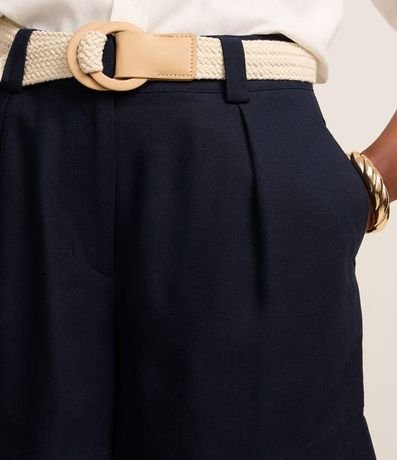 Short en Viscolino con Cinturón de Ráfia 4