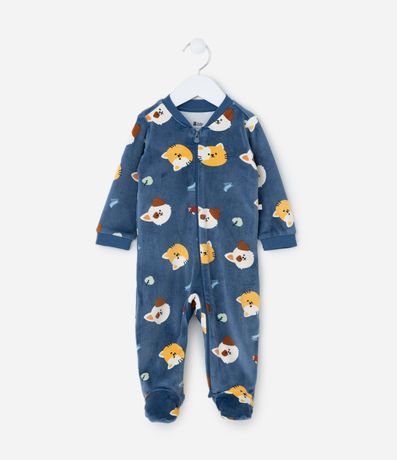 Mono Infantil en Plush con Estampa de Animalitos  - Talle RN a 24 meses