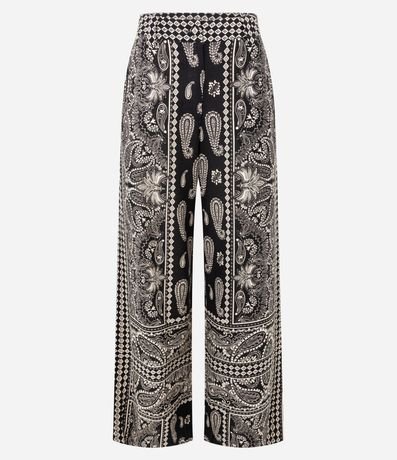 Pantalón Boho Pantalona en Viscolino con Estampa Paisley