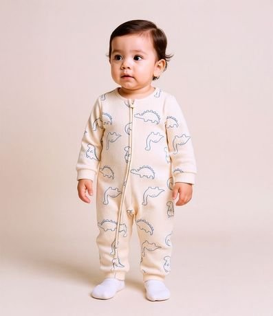 Mono Infantil Canelado con Estampa Dinos - Talle RN a 18 meses 2
