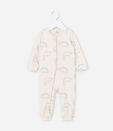 Mono Infantil Canelado con Estampa Dinos - Talle RN a 18 meses 3