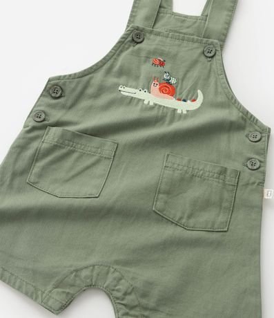 Peto Infantil en Sarga con Estampa Bordada Cocodrilo - Talle 3 a 18 Meses 6