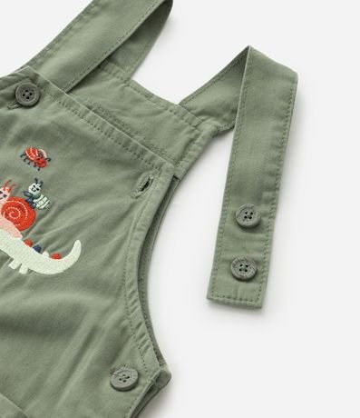 Peto Infantil en Sarga con Estampa Bordada Cocodrilo - Talle 3 a 18 Meses 7