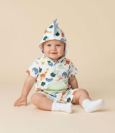 Mono Infantil con Estampa de Dinosaurio - Talle 3 a 18 meses