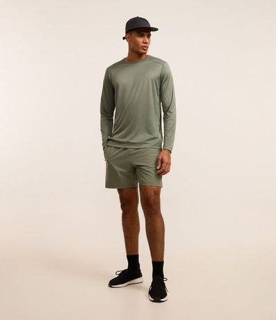 Bermuda Deportiva con Estampa Localizada Reflectante