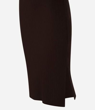 Vestido Midi Canelado en Rib con Cuello Alto 8