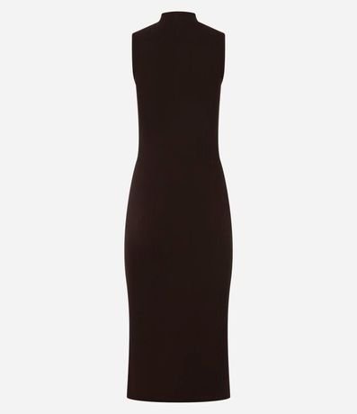 Vestido Midi Canelado en Rib con Cuello Alto 9