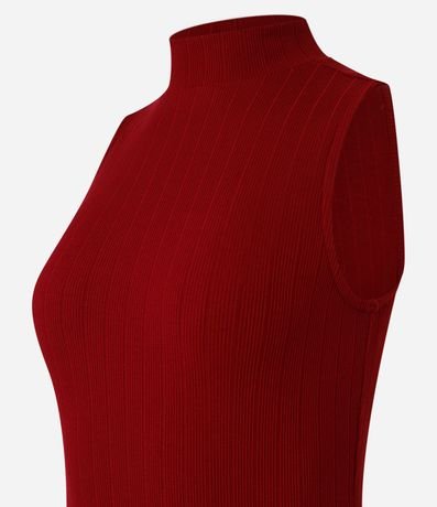 Vestido Midi Canelado en Rib con Cuello Alto 8