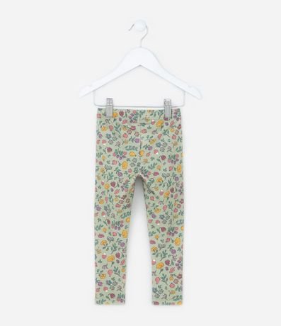 Pantalón Legging Infantil Acanalada con Estampa Flores - Talle 1 a 6 años 2