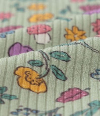 Pantalón Legging Infantil Acanalada con Estampa Flores - Talle 1 a 6 años 3