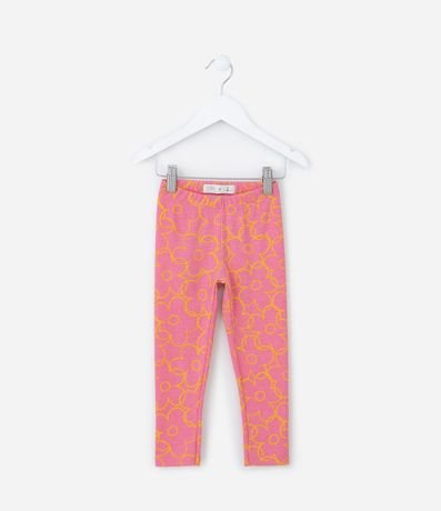 Pantalón Legging Infantil Acanalada con Estampa Flores - Talle 1 a 6 años 2