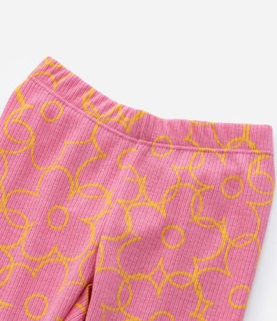 Pantalón Legging Infantil Acanalada con Estampa Flores - Talle 1 a 6 años 5