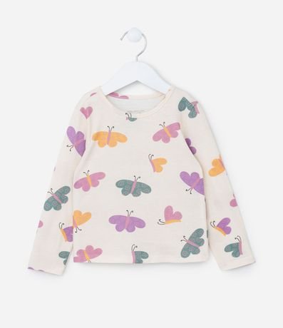 Blusa Infantil con Estampa Maripositas - Talle 1 a 6 años