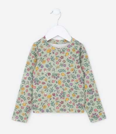 Blusa Infantil Acanalada con Estampa Floral - Talle 1 a 6 años 1