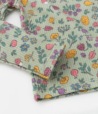 Blusa Infantil Acanalada con Estampa Floral - Talle 1 a 6 años 5