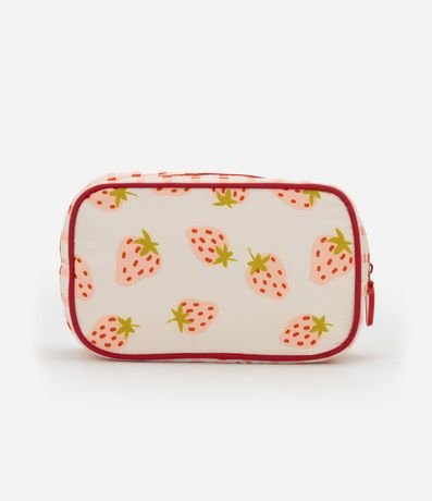 Neceser Rectangular Media con Estampa de Frutilla y Llavero 2