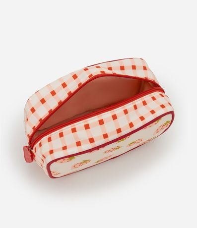 Neceser Rectangular Media con Estampa de Frutilla y Llavero 3
