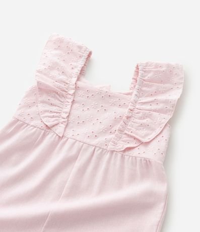 Enterito en Tricolina con Volado Broderie y Cinta para el Pelo - Talle 0 a 18 Meses 7