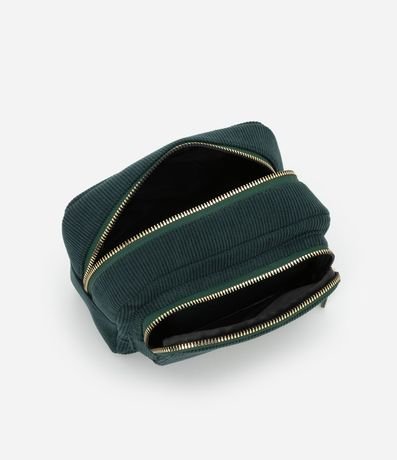 Neceser Rectangular Grande en Terciopelo Coctel con Pequeño Bolsillo Delantero 5