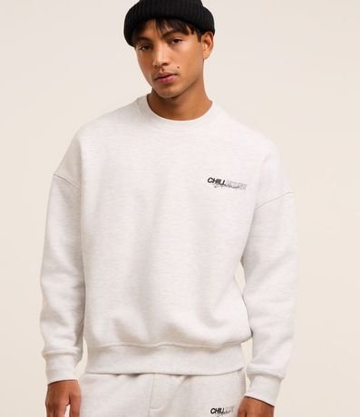 Saco Boxy en Algodón con Felpa Estampa Lettering