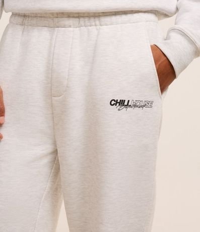 Pantalón Jogger en Algodón con Felpa con Estampa Lettering 3