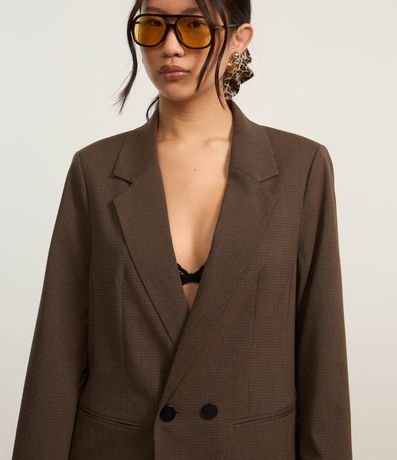Blazer Amplo Alfaiatado con Lapelas y Botones Duplos 4