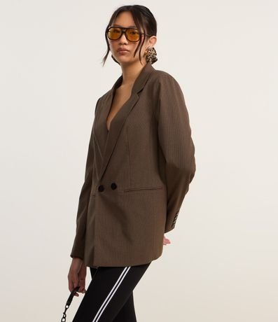 Blazer Amplo Alfaiatado con Lapelas y Botones Duplos 5