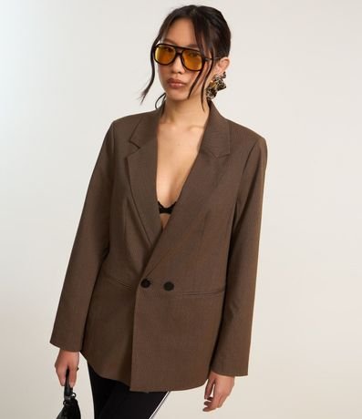 Blazer Amplo Alfaiatado con Lapelas y Botones Duplos 6