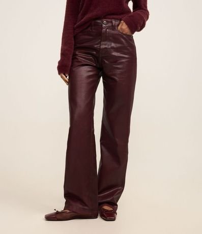 Pantalón Recto en Jeans Resinado con Cintura Alta 3