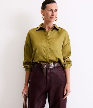 Pantalón Recto en Jeans Resinado con Cintura Alta 6