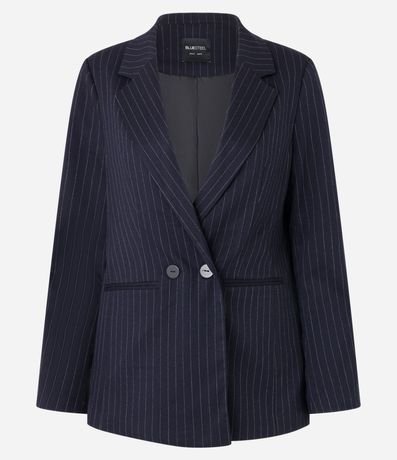 Blazer Alargado en Sastrería con Rayas y Botones 4