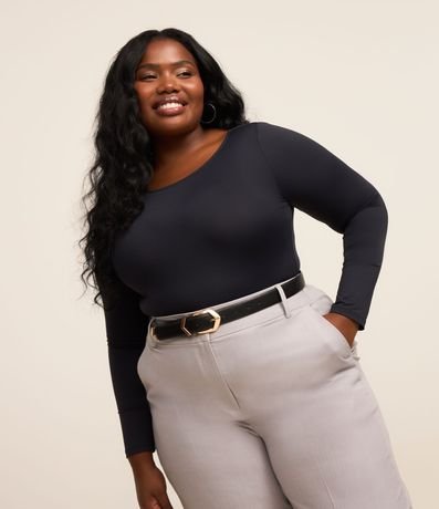 Body en Microfibra con Escote Canoa Curve & Plus Size