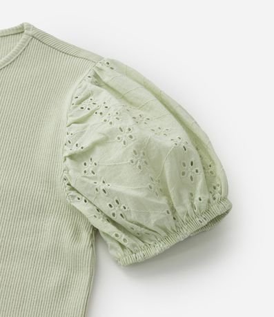 Blusa Infantil en Rib con Broderie en la Manga - Talle 5 a 14 años 5