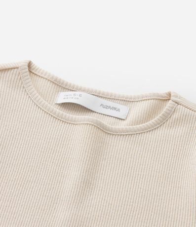 Blusa Infantil en Rib con Broderie en la Manga - Talle 5 a 14 años 4