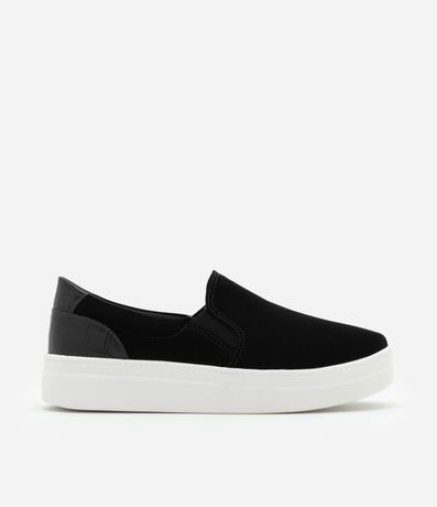Championes Slip On con Efecto Gamuza y Crocco