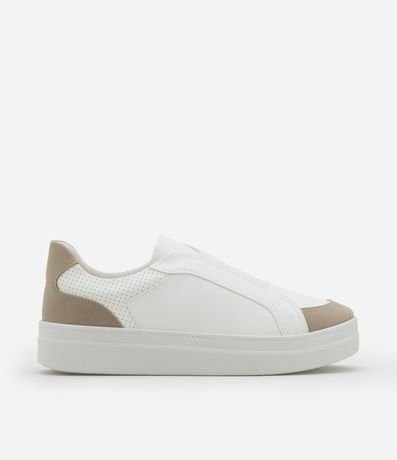 Championes Slip On en PU con Recortes y Elástico para Calce