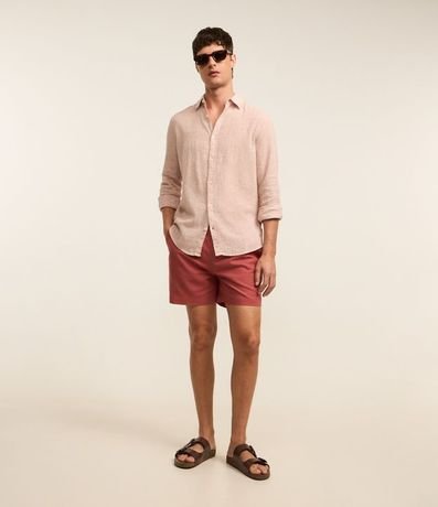 Bermuda en Algodón con Cintura Elástica y Bolsillos