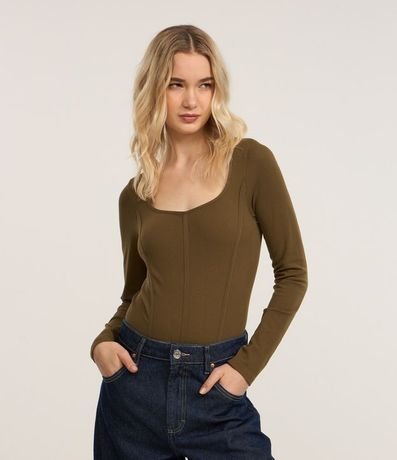 Body en Poliamida Seamless y Escote Cuadrado