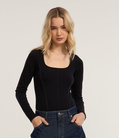 Body en Poliamida Seamless y Escote Cuadrado