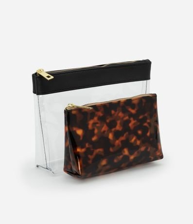 Kit 02 Neceser con Transparencia y Estampa Animal Print Tortuga 3