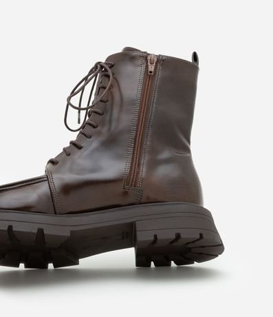 Bota Combat en PU con Cordón y Puntera Redonda 4