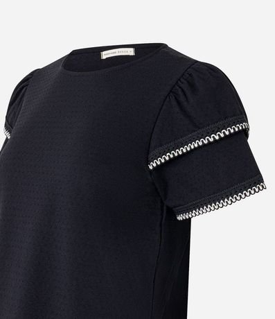 Blusa en Algodón con Detalle en Efecto Ganchillo en la Manga 7