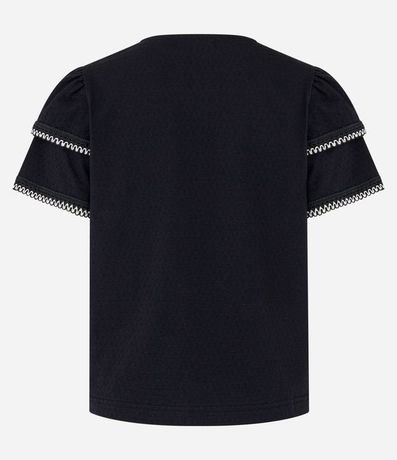 Blusa en Algodón con Detalle en Efecto Ganchillo en la Manga 8