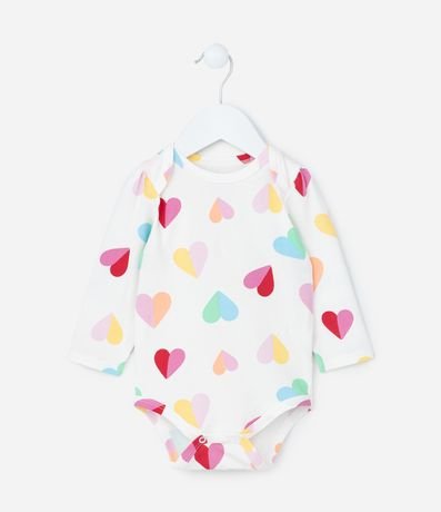 Body Infantil con Estampa Corazones - Talle 0 a 24 meses