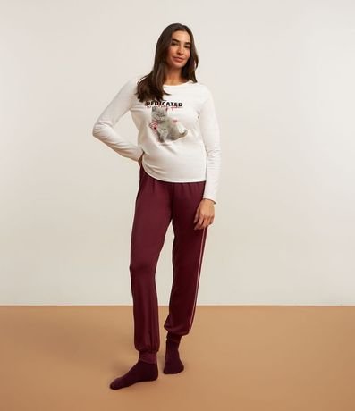 Pijama Largo en Malla con Estampa Gatito dedicated to All my Fans
