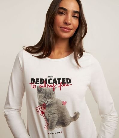 Pijama Largo en Malla con Estampa Gatito dedicated to All my Fans 2